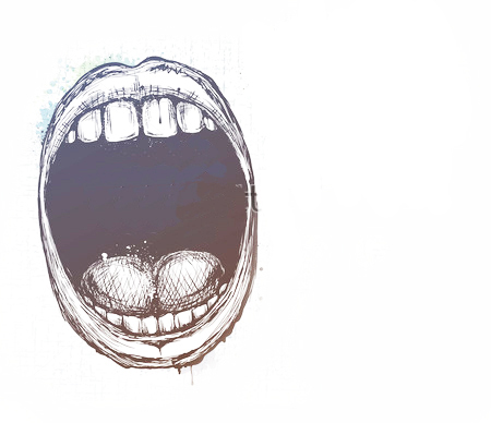 Sketch of mouth saying crazy!